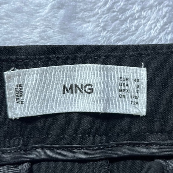 Mango MNG Black High Waisted Pleated Straight Leg Dress Pants Sz 8 - Picture 11 of 17